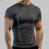 Koşu giyim erkekler koşu tişört yaz spor giyim sıkıştırma t gömlek hızlı kuru spor spor fitness tshirt spor giyim antrenman gömlek shirtsh24119