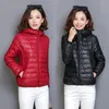 Women's Trench Coats Cotton Jacket Hooded Zipper Solid Autumn/Winter Korean Edition Warm Coat Slim Fit Windproof Parka 2024 Red