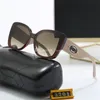 Fashion Luxury Sunglasses for Women Men Designer Logo cc Same Style Glasses Classic Cat Eye Narrow Frame Butterfly Glasses With Box