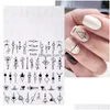 Stickers Decals 1Pcs 3D Laser Heart Letter Nail Sticker Art Decoration Flower Star Accessories Decal Supplies Parts Drop Delivery Dh42O