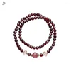 Strand Garnet Bracelet For Women Fashion Charm Hand Ornament Jewel Accessories Female Daily Wear Decoration Multi-layer