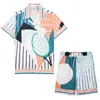 カサブランカシャツセットメンシャツスーツ女性Tシャツデザイナーシャツと短い高品質のテニスクラブ服カサブランシャツ