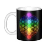 Muggar Flower of Life Mug Custom Sephiroth Sacred Geometry Mandala Coffee Ceramic Creative Gift Outdoor Work Camping Cups och