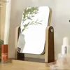 2PCS Mirrors Składanie Składane Makijaż Lustro Domowe Drewniane proste kobiece studenckie akademiczne puls
