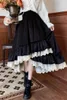 Rokken Lange Rok Dames Verdikt Fluwelen Retro Kant Grote Geplooide A-lijn Nieuwe Y2K Fashion Casual Gothic Lolitayolq