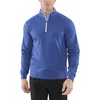 Pulls pour hommes Mens Quarter Zip Pull à manches longues Chemise Performance Hommes T-shirts