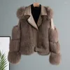 Женское пальто с имитацией меха, мотоциклетная форма 2024, осеннее и зимнее молодежное пальто