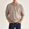 Men's Polos Long Sleeve Casual Polo T Shirts High Quality Collar T-shirt Men V Neck Fashion Clothes Camisa Pour Hommes