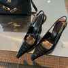 Sexy Heel Designer Lady Pump Saiint Lourent Shoe High 2024 New Small Square Head Shallow Line Single Lacquer Leather Black Women's Shoes W34T