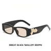 Designer Brands Mens Solglasögon UV400 Högkvalitativ ins trendiga vinklar Shades Fashion Square Solglasögon Herrbokstäver Plam Hip Hop Women Sol Glasögon för män