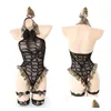 Mulheres Macacões Macacões Snake Print Lingerie Cosplay Traje Halloween Mulheres Preto Y Nightclub Uniforme Erótico Bodysuit com Drop Deli Dhfev