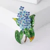 Brosches emalj lila blomma elegant 4-färgs kryddnejlika kontor brosch lapel stift gåvor växt tillbehör grossist