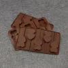 3D doble corazón piruleta Chocolate silicona galletas molde postre DIY herramienta de decoración de pasteles molde de gelatina hogar cocina hornear herramientas BJ