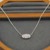 Designer Kendras Scotts Neclace Jewelry Ins Semplice ovale in polvere di cristallo Collana corta Collana con collare a catena