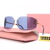 Lunettes de soleil de créateur de mode pour femmes Wrap luxe Mu cadre sans monture lunettes senior femme lunettes Vintage lunettes de soleil en métal