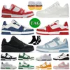 2024 Calfskin Embossed Virgil Trainer Low Casual Shoes Overlays Green Abloh Denim Orange Red White Designer Tennis Canvas Walking Size EUR36-45