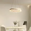 Lustres 2024 Moderne LED Pendentif Éclairage À La Maison Cristal Anneau Plafonnier Blanc/Or/Noir Chambre Restaurant