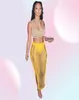 ANJAMANOR Sexy Crochet Knitted Long Skirts Summer Vacation Outfits Beach Club Wear Hollow Out Split Maxi Skirt Yellow D83DC17 Y088289791