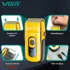 Electric Shavers VGR Electric Shaver Professional Beard Shaver Reciprocating Bald Shaver Beard Trimmer Rechargeable LED Display Golden V-332 Q240119