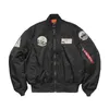 Nieuwe hoogwaardige retro heren/damesluchtmacht pilot epauletten n overall jas baseball jersey geborduurd MA-1 jas jassen