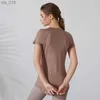 Yoga Outfits Sport T-shirts Frau Pilates Tops 2024 NEUE Yoga Training Tragen Dry Fit Fitness Top Frauen Gym Bluse Shirt schwarz Khaki Blau XXLH24119