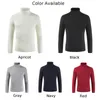 Pull à col roulé pour homme, couleur unie, tricoté, hiver, manches longues, tailles M 3XL, noir/blanc/rouge/abricot/marine