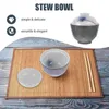 Servis uppsättningar Bird's Nest Bowls Ceramic Table Bell Small Stew Pot Ceramics Soup Home Kitchen Lidded