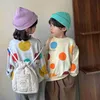 Hoodies Swefsshirts 2024 Spring New Kids Girls Colorful Dot Printshirt sweatshirt ldren Long Sleeve Tops Toddler Pullover Baby Compley H240508
