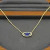 Designer Kendrascott Neclace Jewelry Instagram Minimalist Oval Transparent Blue Sandstone Pendant Short kendras scotts Necklace Neck Chain Collarbone Chain