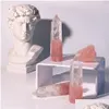 Artes y manualidades Polvo blanco original Torre de cristal empalmada Varita curativa mineral Art Deco Reiki Piedra energética natural de seis caras Abili Dhurn