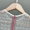 Designerska sukienka, ręcznie robiona Diamond High-end Velvet Lantern Sleeve Long szat