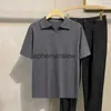 Men's Polos 2023 Casual Knitted Polo Shirt Men's Leisure Solid Color V-Neck Short Sleeve T-Shirt Breathable Stretch M-3XL Light Luxuryephemeralew