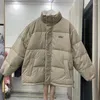 Women's Trench Coats Hip Hop Woolen Coat Winter Korean Thick Double-sided Wear Down Jacket Men Women Simplet Loose Letter Lamb Wool Parkas