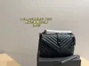 Fashion Gold and silver Chain Handbag Shoulder Envelope Caviar Leather Metal lock Luxury Mini Designer bag Tote Purse Women's Y-shaped quilted flapL