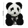 Plush Dolls 25CM Rose Bears Artificial Rose Flower Panda Bear With Bowknot/Heart Decor Handmade Panda Doll For Valentine's Day Birthday Giftvaiduryb