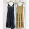 Basic & Casual Dresses Designer Brand Sleeveless Camisole Knitted Dress 2024 Spring Gold Line Vest 0PAS