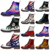 Customized shoes Fashion Boots star lovers high top leather boots Christmas diy Boots Retro casual shoes women men Boots outdoor sneaker red black big size eur 35-48