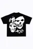 Men's T-Shirts Y2k top High street skeleton face print short sleeve T-shirt 2023 summer new Harajuku fashion street men loose T-shirtephemeralew