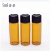 1 ml, 2 ml, 3 ml, 5 ml, bernsteinfarbene Mini-Glasflasche, Displayfläschchen für ätherische Öle, kleiner Parfümprobenbehälter B028 LL