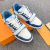 2024 Designer Sneaker Virgil Trainer Chaussures Casual Cuir de veau Abloh Blanc Vert Rouge Bleu Lettre Superpositions Plate-forme Baskets Basses Taille 38-45 kjwedf2003