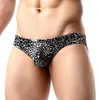 Cuecas masculinas sexy luz suave respirável leopardo impressão t em forma de roupa interior masculino bikini briefs baixo aumento tangas g-strings elástico