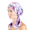 Femmes nouveau pré-attaché imprimé extensible Turban musulman longue queue Hijab perruque chapeau foulard Cancer chimio casquette à la mode Pirate chapeau