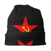 Berets Hammer Sickle Red Star Communist Skullies Beanies Caps Winter Warm Knitting Hat USSR CCCP Communism Bonnet Hats Ski Cap