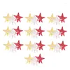 Decorative Flowers 30PCS Star Hanging Holiday Crafts 5-Pointed Decoration Pendant Pentagram Garland Parts