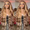 Bezkluczowa peruka ludzka fryzura włosy fala ciała 13x6 HD koronkowa peruka czołowa 13x4 Koronkowa koronkowa peruka miodowa blond koronkowa peruka dla kobiet