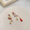 Stud Earrings Cartoon For Women Simple Cute Animal Flower Bell Tassel Dangle Earring Party Trendy Jewelry Accessories Gifts