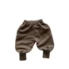 Trousers Autumn New ldren Harem Pants Solid Baby Loose Trousers Fashion Boys Girls Casual Pants Kids All Match Pants Toddler Clothes H240508