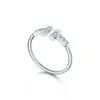 Luxe Designer dubbele T ring voor vrouwen S925 sterling zilveren luxe diamanten ring heren dubbele T open liefde ring bruiloft gouden ring mode klassieke sieraden van hoge kwaliteit