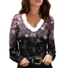 Camicette da donna Moda casual Cravatta a V Paillettes Glitter Gilet lungo sotto le camicie Pizzo per donna 3x