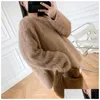 Jaquetas femininas Novo Toteme Cinza Solto Fitting Alpaca Wool Sweater Womens P Plover Knit Drop Delivery Vestuário Mulheres Roupas Femininas Dhwev